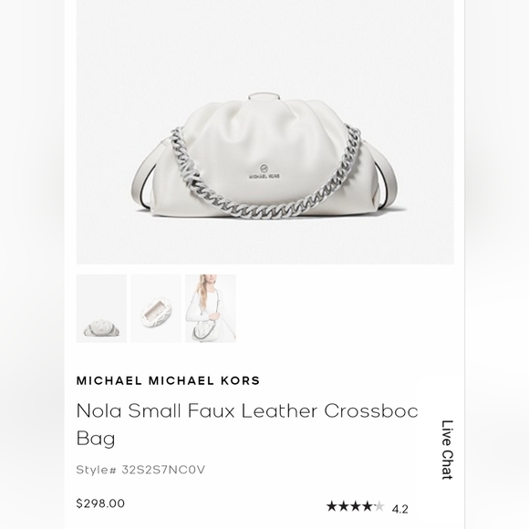 Nola Small Faux Leather Pink Michael Kors Pink Clutch Bag Handbag - Picture 3 of 6